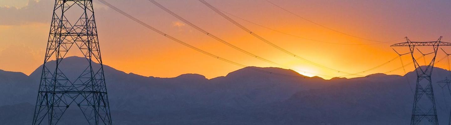 powerlines at sunset